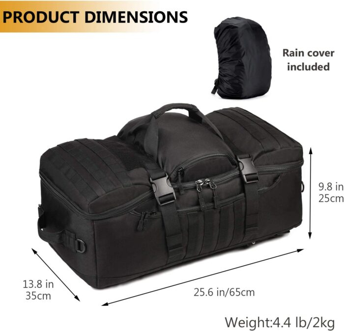 Tactical 60L Travel Duffel Backpack (Rain Cover & Patch Included) - Image 32