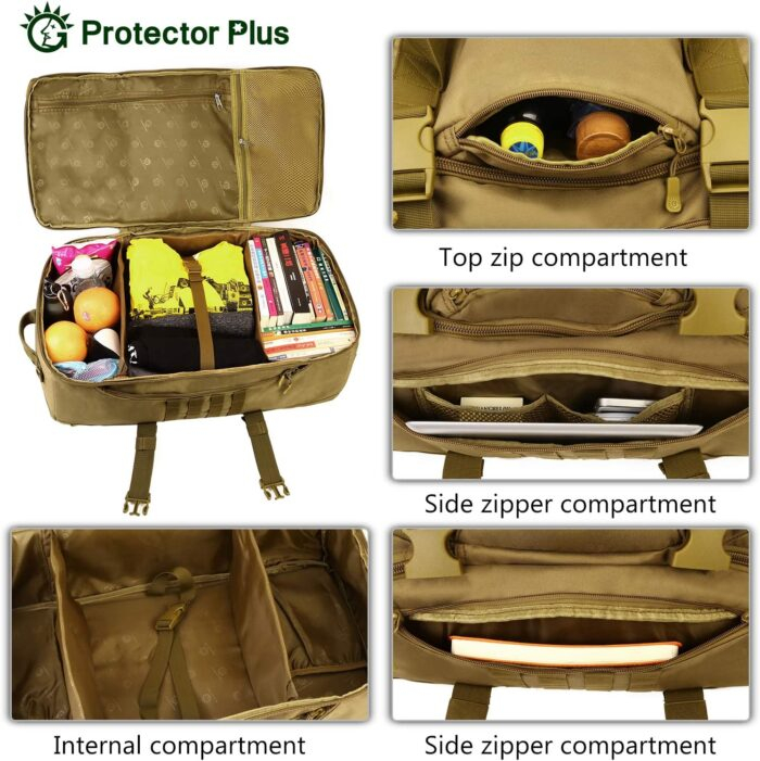 Tactical 60L Travel Duffel Backpack (Rain Cover & Patch Included) - Image 13