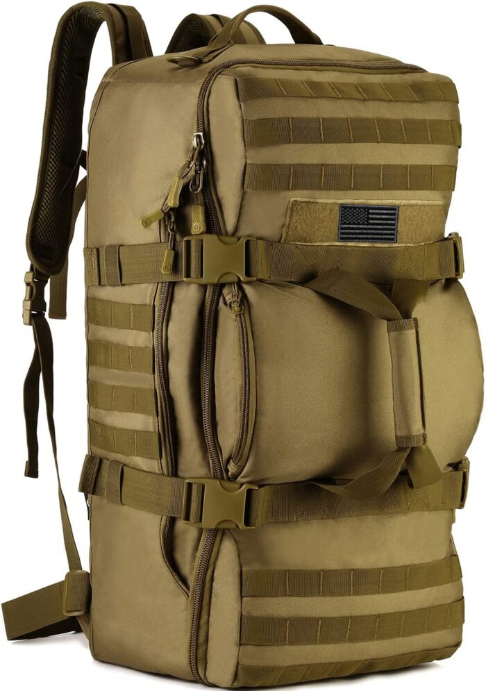 Tactical 60L Travel Duffel Backpack (Rain Cover & Patch Included) - Image 8