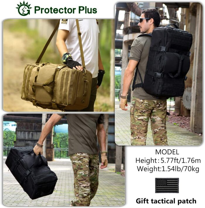 Tactical 60L Travel Duffel Backpack (Rain Cover & Patch Included) - Image 10