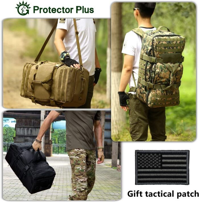 Tactical 60L Travel Duffel Backpack (Rain Cover & Patch Included) - Image 23
