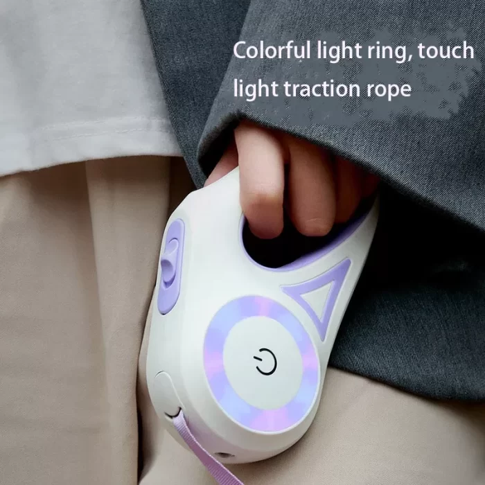 Dog Leash Wich LED Lights Automatic Retractable Nylon Cat Lead Extension - Image 2