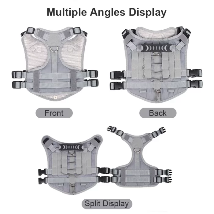 Tactical Dog Harness No Pull Adjustable Pet Training Vest Safety Vehicular Lead Walking & Running - Image 6