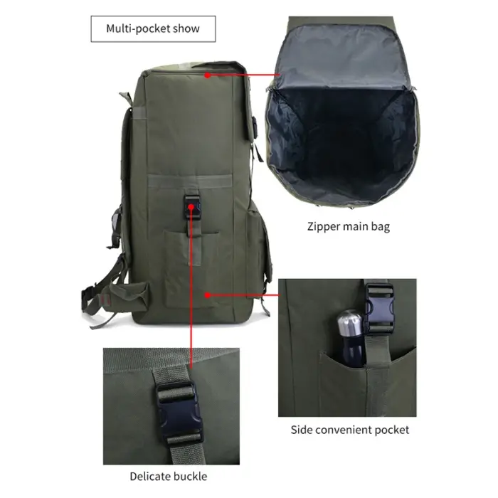 110L Large Army Outdoor Tactical Hiking Bag - Image 5