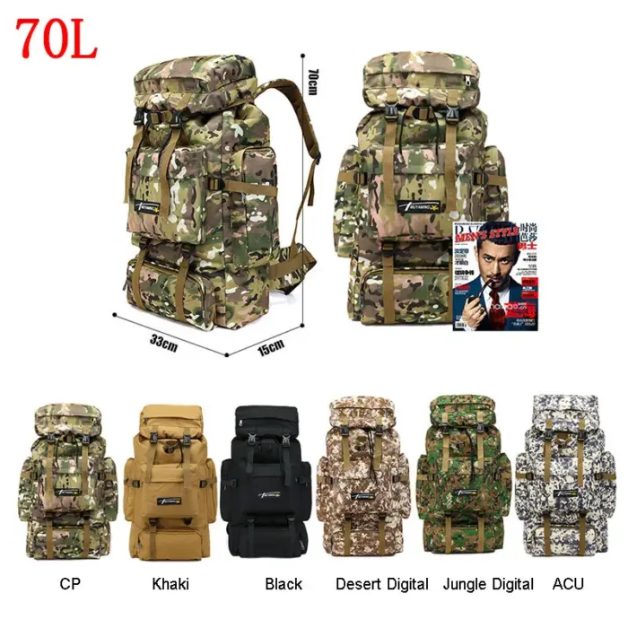 70L Molle Rucksack Tactical Mountaineering Camping Bag - Image 6