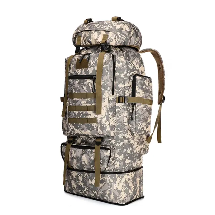 Camouflage Tactical 80L-100L large-capacity expandable camping backpack - Image 2