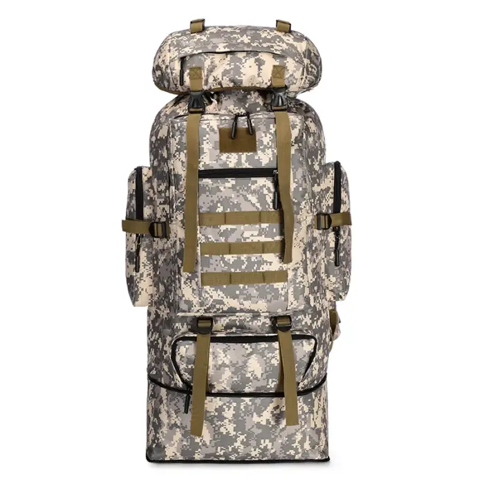 Camouflage Tactical 80L-100L large-capacity expandable camping backpack - Image 3