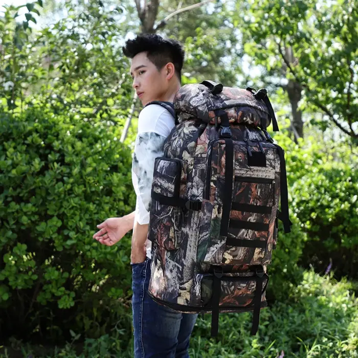 Camouflage Tactical 80L-100L large-capacity expandable camping backpack - Image 6