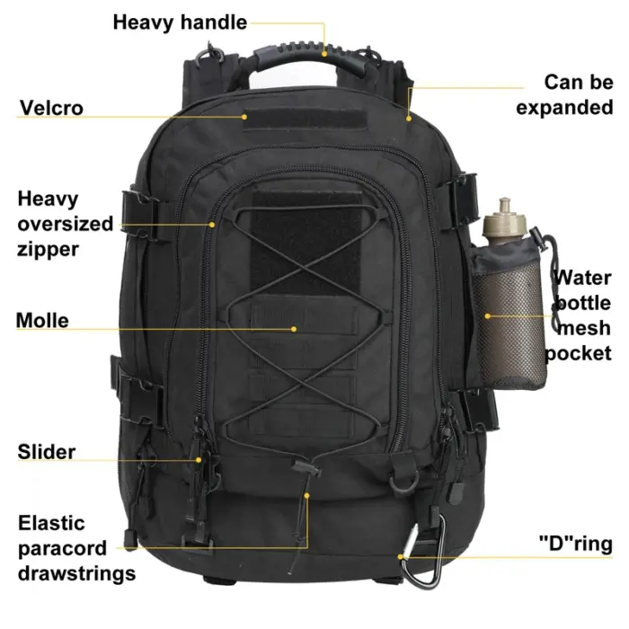 Extra Large 60L Water Resistant Tactical Backpack for Outdoor Adventure - Image 2
