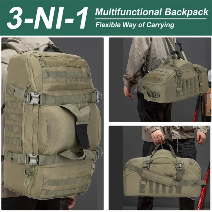 Molle Tactical Duffle Backpack for Hiking, Travel & Expedition Gear - Image 3