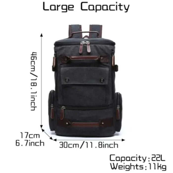 Vintage Canvas Backpack for Travel & Outdoor Use - Image 5