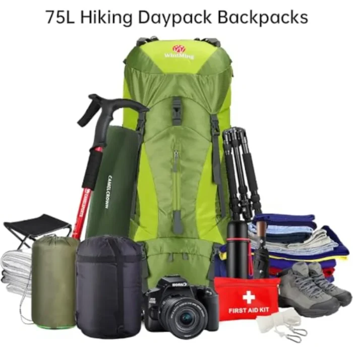 70L+5L Waterproof Hiking Backpack with Rain Cover - Image 3