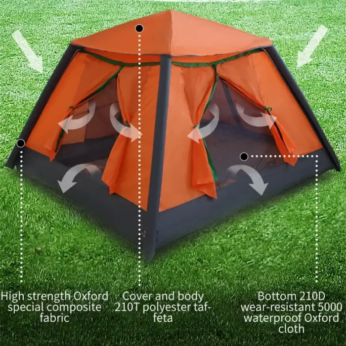 Quick-Open Inflatable Family Tent with Rain & Mosquito Protection - Image 6