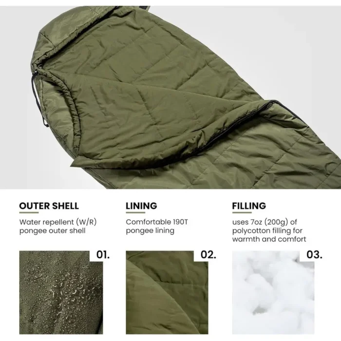 3-Season Mummy-Style Sleeping Bag for Outdoor Adventures - Image 5