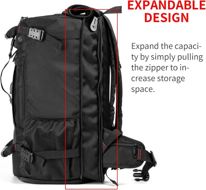 60L Expandable Travel Duffle Backpack with Laptop Compartment - Image 4