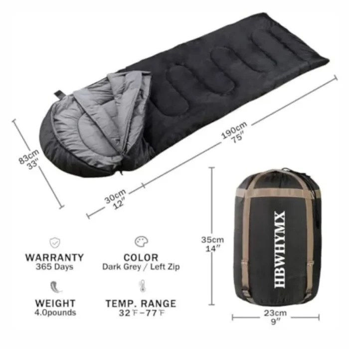 Lightweight Waterproof Sleeping Bag for Camping & Backpacking - Image 2