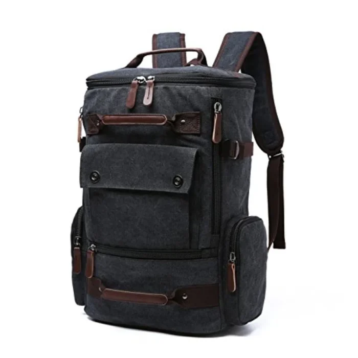 Vintage Canvas Backpack for Travel & Outdoor Use - Image 4