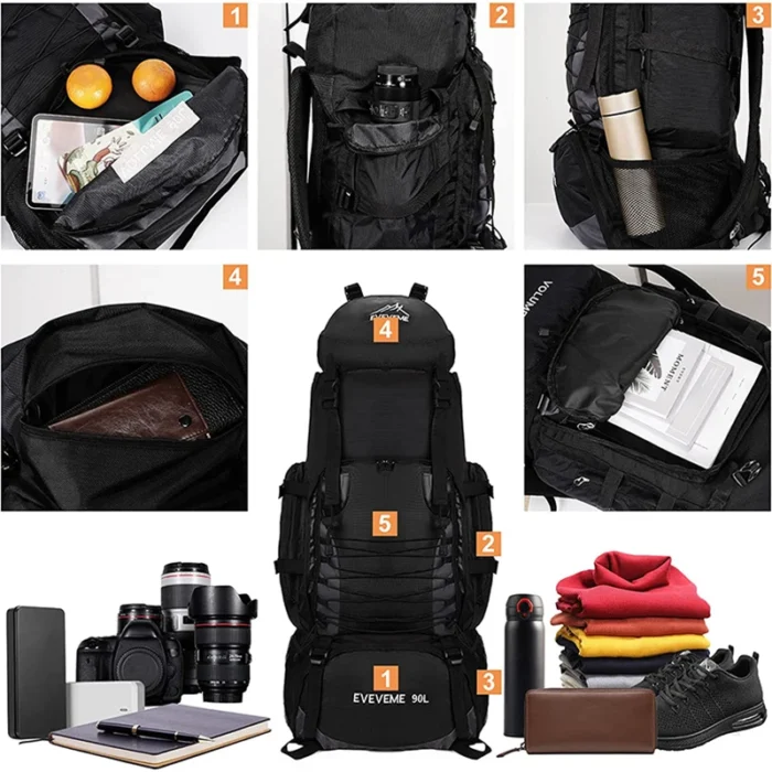 90L Military-Style Travel & Mountaineering Backpack - Image 4