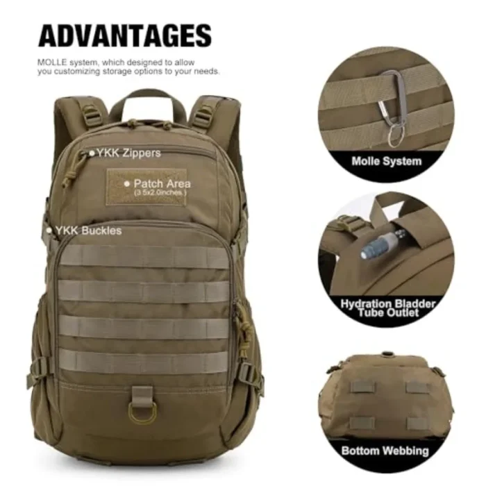 Compact Tactical Molle Backpack for Hiking & Travel - Image 4