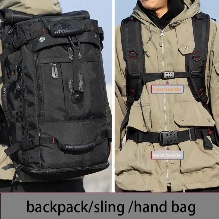 60L Expandable Travel Duffle Backpack with Laptop Compartment - Image 2