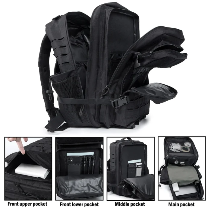 45L Tactical Hiking Backpack with Dual Bottle Holders - Image 5