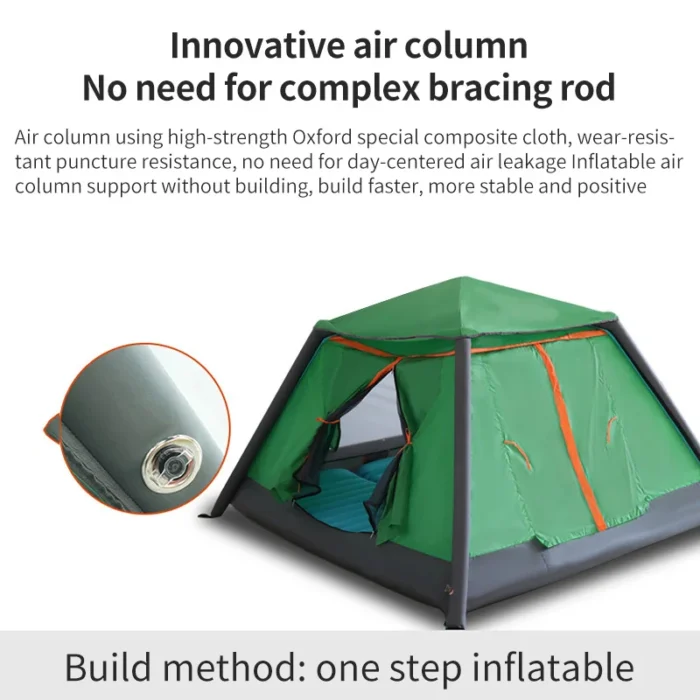 Quick-Open Inflatable Family Tent with Rain & Mosquito Protection - Image 3