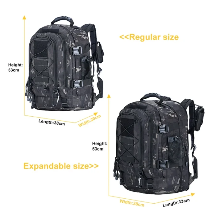 Expandable 55–60L Tactical Backpack with MOLLE System - Image 3