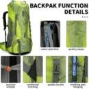 70L+5L Waterproof Hiking Backpack with Rain Cover - Image 4