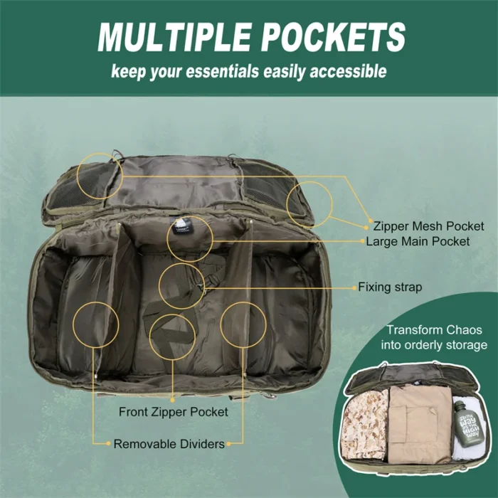 Molle Tactical Duffle Backpack for Hiking, Travel & Expedition Gear - Image 5