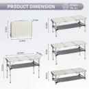 3FT Folding Camping Table with 3 Adjustable Heights, Aluminum Lightweight Picnic Table - Image 5