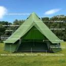 100% Cotton Canvas Bell Tent with Stove Jack, Waterproof 4-Season Family Glamping Shelter - Image 2