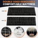 450LB Folding Camping Cot with Cushion, Double-Layer 600D Fabric & Side Storage Pocket - Image 4