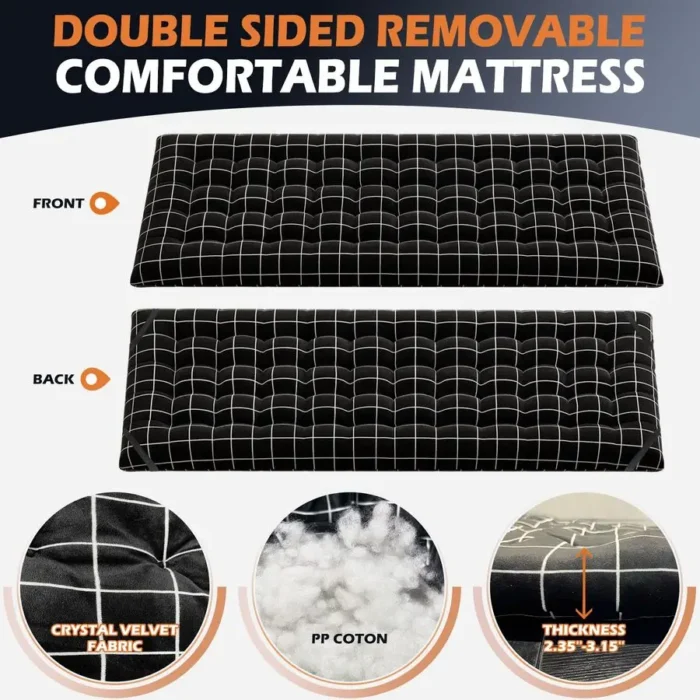 450LB Folding Camping Cot with Cushion, Double-Layer 600D Fabric & Side Storage Pocket - Image 4