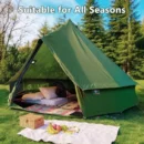 100% Cotton Canvas Bell Tent with Stove Jack, Waterproof 4-Season Family Glamping Shelter - Image 4