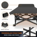 450LB Folding Camping Cot with Cushion, Double-Layer 600D Fabric & Side Storage Pocket - Image 6