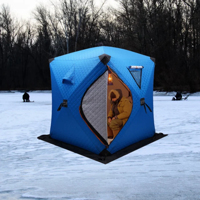 Winter Ice Fishing Tent for 1–2 People with 210D Oxford Fabric & Fiberglass Poles - Image 3