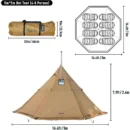 4–8 Person Camping Hot Tent Tipi with Stove Jack for Bushcraft & Outdoor Heating - Image 3