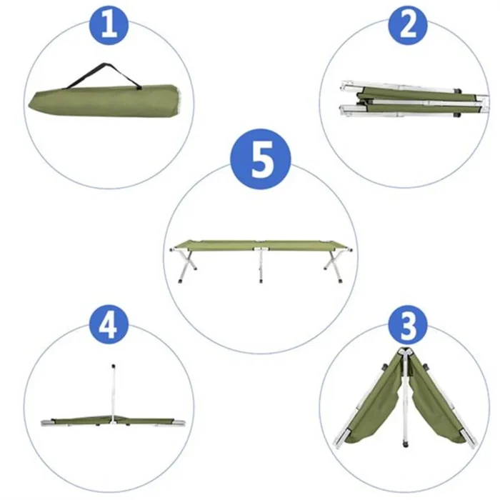Aluminum Folding Camping Cot with Oxford Fabric & Carry Bag - Image 6