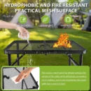 2 x 1.3 FT Adjustable Folding Camping Table with Mesh Top Grill Stand - Image 5
