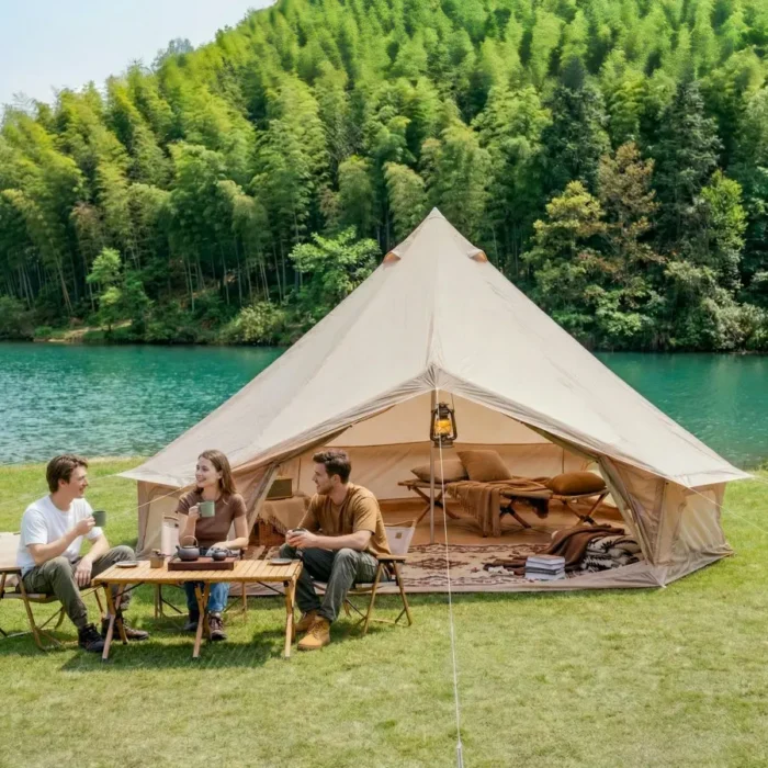 16 FT Four-Season Bell Tent for 10 People with Waterproof Canvas & Stove Jack - Image 4
