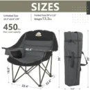 XL Padded Camp Chair with Cup Holder & Side Storage - Image 3