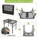 2 x 1.3 FT Adjustable Folding Camping Table with Mesh Top Grill Stand - Image 6