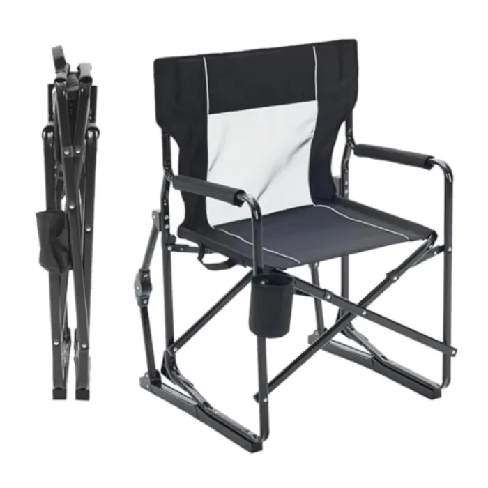 Portable Folding Rocking Chair with Mesh Back & Waterproof Armrests - Image 7
