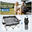 Oversized 2-Person Camp Loveseat with Wine Glass Holders - Image 2