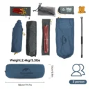 2-Person Double-Layer Trekking Tent with Aluminum Alloy Poles & 3000mm Waterproof Rating - Image 3