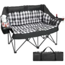 Oversized 2-Person Camp Loveseat with Wine Glass Holders