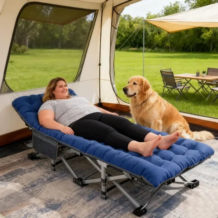 XXL Folding Camp Cot with Removable Mattress & Carry Bag - Image 2