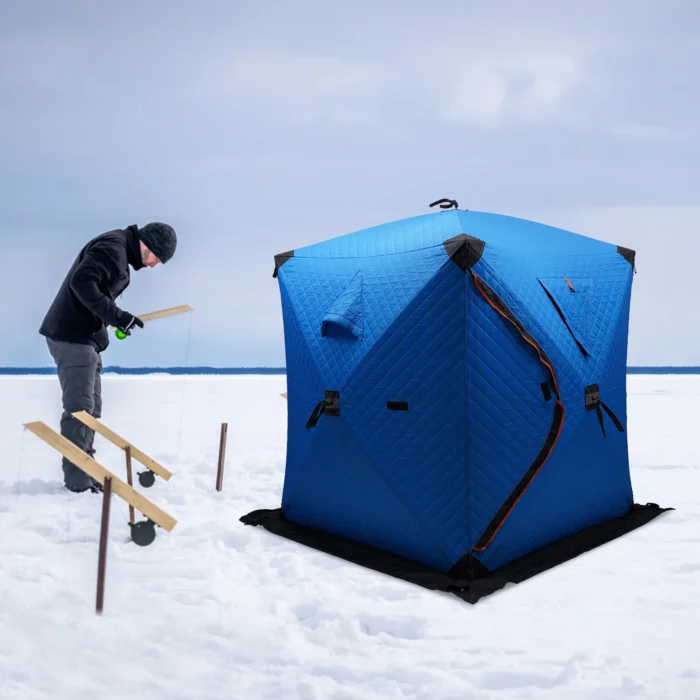 Winter Ice Fishing Tent for 1–2 People with 210D Oxford Fabric & Fiberglass Poles - Image 2