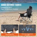 Heavy-Duty Folding Camp Chair with Cooler Pocket & Storage - Image 6