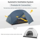 2-Person Double-Layer Trekking Tent with Aluminum Alloy Poles & 3000mm Waterproof Rating - Image 4